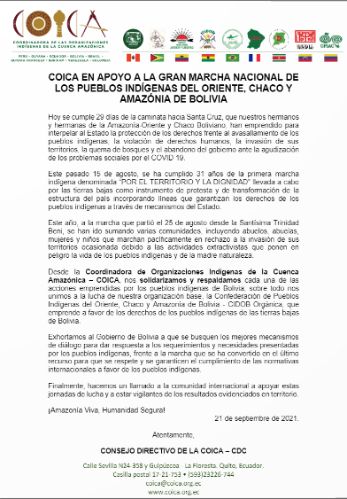 PRONUNCIAMIENTO SOBRE LA SITUACIÓN DE LA NACIONALIDAD PUEBLO SHUAR DEL ECUADOR EN LA PROVINCIA DE MORONA SANTIAGO Y LA DETENCION DEL PRESIDENTE DE LA FEDERACIÓN SHUAR, AGUSTIN WACHAPÁ.​